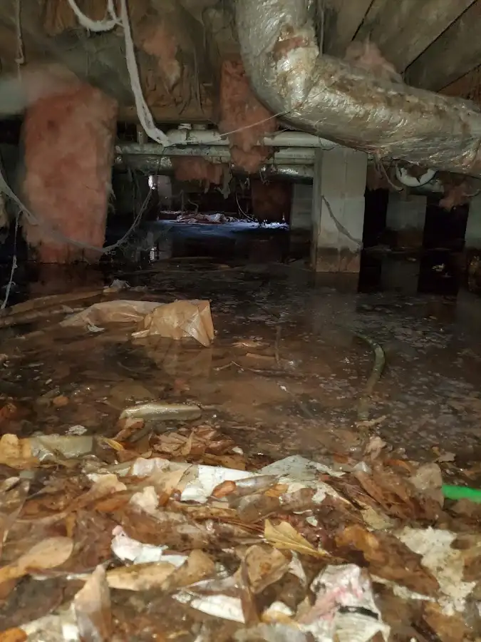 Crawl space flood assessment for Commercial Water Damage Restoration in Joplin